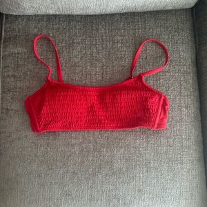 EUC what fable bikini top color red size small